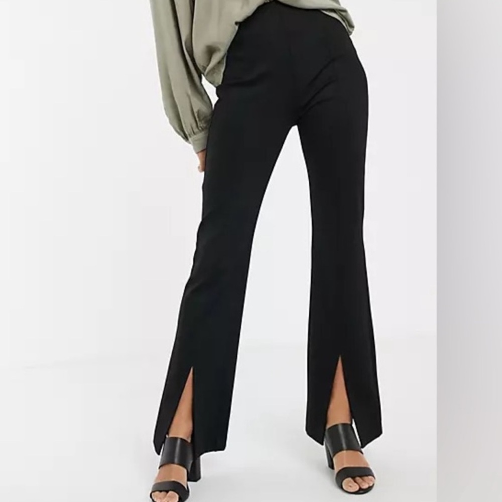 & Other Stories Black Split-Hem Wide Leg Pants